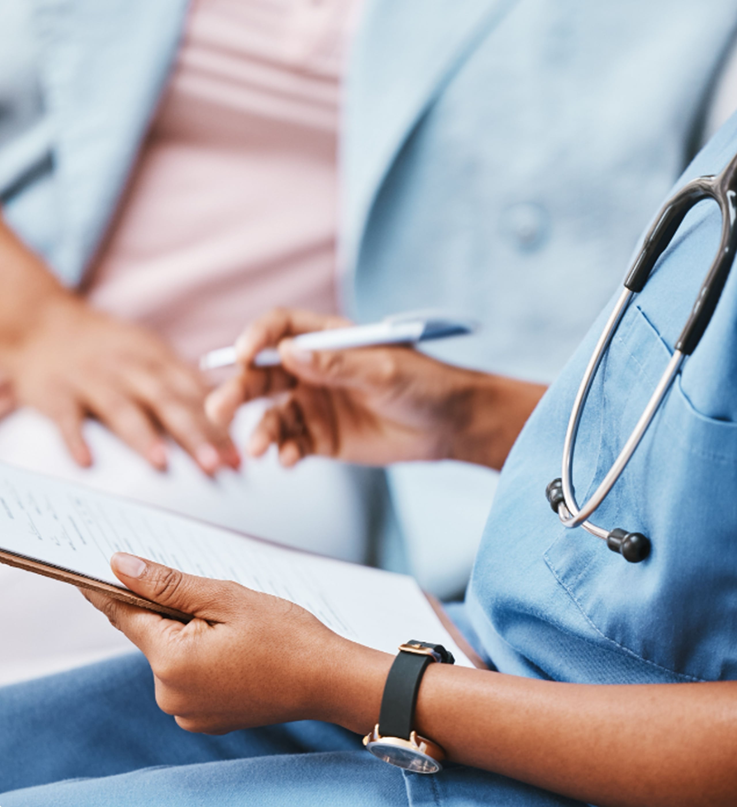 2021 milestone: platform growth and operations, nurse documenting patient information on clipboard