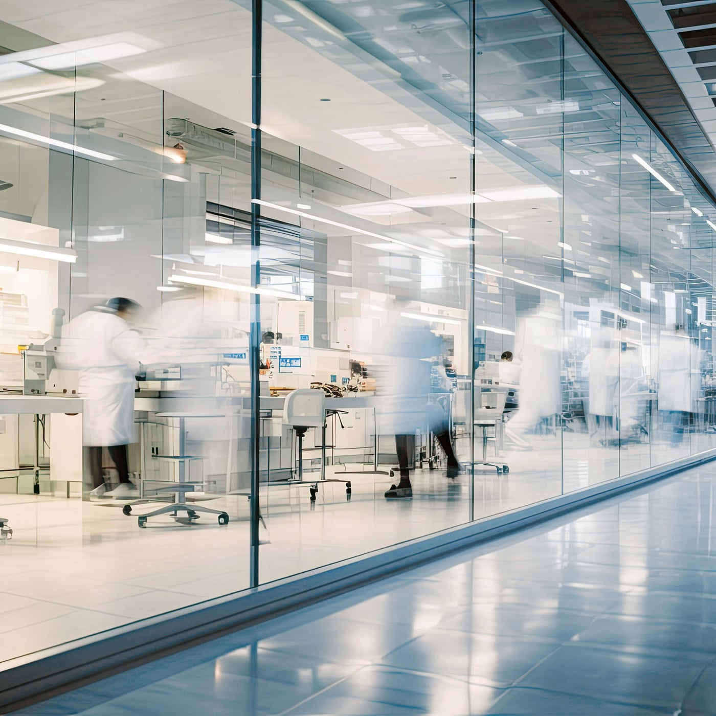 Modern laboratory with scientists at work